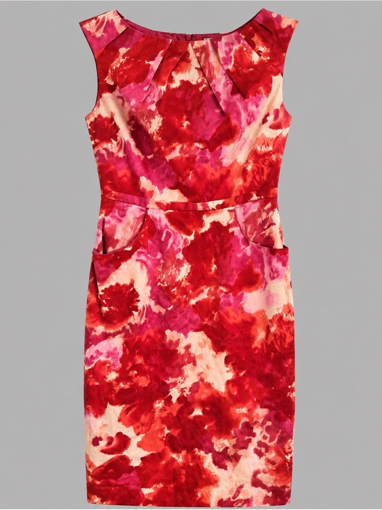 Adrianna Papell Dresses & Skirts - Adrianna Papell Red & Pink Floral Sheath Dress